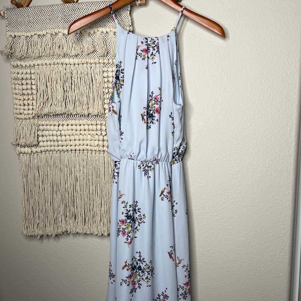 Blue Rain Blue Floral Dress Small